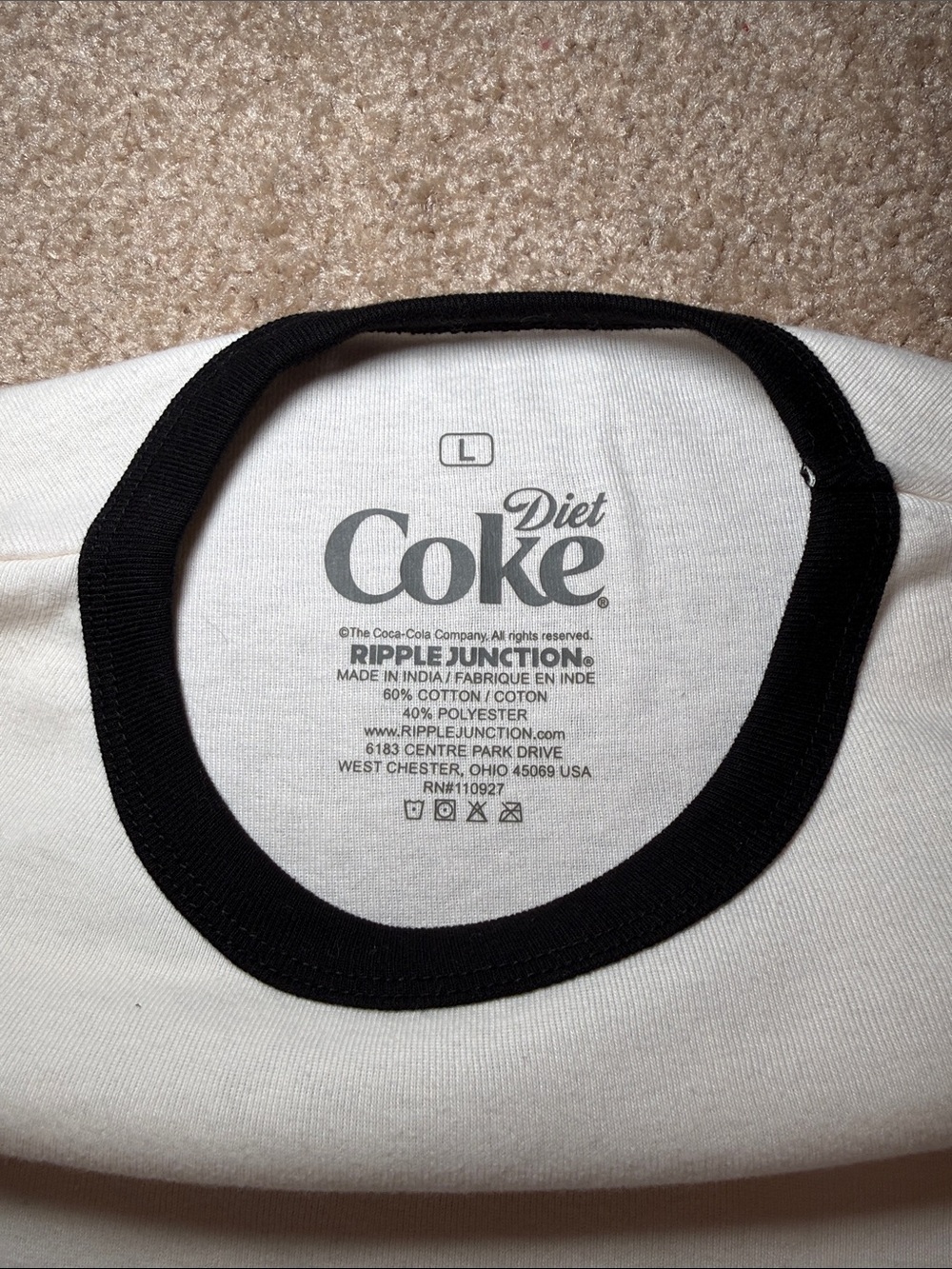 Diet Coke Ripple Junction Ringer Tee NWT - Picture 3 of 4